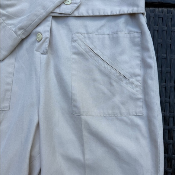 Cream Workwear Jumpsuit with Belted Waist and Long Sleeves - Picture 5 of 5